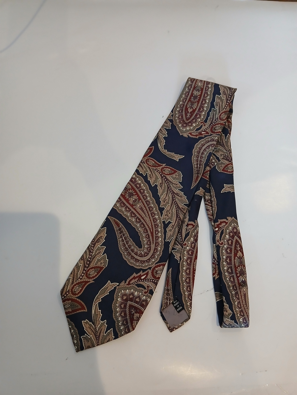 Dior Paisley Silk Tie in Navy, Burgundy and Beige